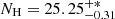 $ N_{\mathrm{H}}=25.25_{-0.31}^{+*} $