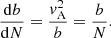$$ \begin{aligned} \frac{\mathrm{d}b}{\mathrm{d}N} = \frac{v_{\rm A}^{2}}{b} = \frac{b}{N} . \end{aligned} $$
