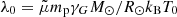 $ \lambda_{0} = \tilde\mu m_{\mathrm{p}} \gamma_{G} M_{\odot}/ R_{\odot}k_{\mathrm{B}}T_{0} $