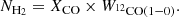 $$ \begin{aligned} N_{\mathrm{H}_2} = X_{\rm CO}\times W_{^{12}\mathrm{CO}(1{-}0)}. \end{aligned} $$
