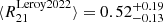 $ \langle R^{\mathrm{Leroy2022}}_{21} \rangle = 0.52^{+0.19}_{-0.13} $