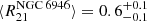 $ \langle R_{21}^{\mathrm{NGC\,6946}}\rangle=0.6^{+0.1}_{-0.1} $