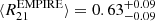 $ \langle R_{21}^{\mathrm{EMPIRE}}\rangle=0.63^{+0.09}_{-0.09} $