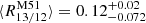 $ \langle R_{13/12}^{\mathrm{M51}}\rangle=0.12^{+0.02}_{-0.072} $
