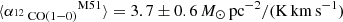 $ \langle{\alpha_{^{12}\text{ CO}(1{-}0)}}^{\mathrm{M51}}\rangle=3.7\pm{0.6} \,M_\odot\,\mathrm{pc}^{-2}/(\rm K\,km\,s^{-1}) $