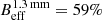 $ B_{\mathrm{eff}}^{1.3\,\rm mm}=59\% $