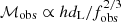 $ \mathcal{M}_{\mathrm{obs}} \propto h d_{\mathrm{L}}/f_{\mathrm{obs}}^{2/3} $