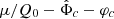 $ \mu/Q_0 - \hat{\Phi}_{c} - \varphi_{c} $