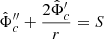 $$ \begin{aligned}&\hat{\Phi }_{c}^{\prime \prime } + \frac{2 \hat{\Phi }_{c}^{\prime }}{r} = S \end{aligned} $$