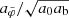$ a_{\tilde{\varphi}}/\sqrt{a_0 a_{\mathrm{b}}} $