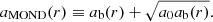 $$ \begin{aligned} a_{\mathrm{MOND} }(r) \equiv a_{\rm b}(r) + \sqrt{a_0 a_{\rm b}(r)}. \end{aligned} $$