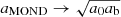 $ a_{\mathrm{MOND}} \to \sqrt{a_0 a_{\mathrm{b}}} $