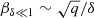 $$ \begin{aligned} \beta _{\delta \ll 1} \sim \sqrt{q}/\delta \end{aligned} $$