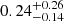 $ 0.24^{+0.26}_{-0.14} $
