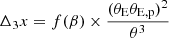 $$ \begin{aligned} \Delta _3 x = f(\beta )\times \frac{(\theta _{\rm E} \theta _{\rm E,p})^2}{\theta ^3} \end{aligned} $$
