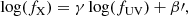 $$ \begin{aligned} \log (f_{\rm X})=\gamma \log (f_{\rm UV})+\beta \prime , \end{aligned} $$