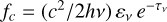 ${f_c} = \left( {{{{c^2}} \mathord{\left/ {\vphantom {{{c^2}} {2hv}}} \right. \kern-\nulldelimiterspace} {2hv}}} \right){\varepsilon _v}{e^{ - {\tau _v}}}$