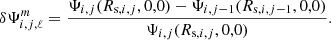 $$ \begin{aligned} \delta \Psi _{i, j, \ell }^m=\frac{\Psi _{i, j}(R_{\mathrm{s},i,j},0,0)- \Psi _{i, j-1}(R_{\mathrm{s},i,j-1},0,0) }{\Psi _{i, j}(R_{\mathrm{s},i,j},0,0)}. \end{aligned} $$