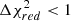 $ \Delta\chi^{2}_{red} < 1 $