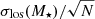 $ \sigma_\text{los}(M_\star)/\sqrt{N} $