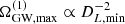 $ \Omega^{(1)}_{\mathrm{GW, max}} \propto D_{L, \rm min}^{-2} $