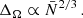 $$ \begin{aligned} \Delta _{\Omega } \propto \bar{N}^{2/3} \,. \end{aligned} $$