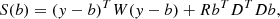 $$ \begin{aligned} S(b)=(y-b)^TW(y-b)+R b^TD^TDb , \end{aligned} $$