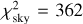 $\chi _{{\rm{sky}}}^2 = 362$