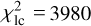$\chi _{{\rm{lc}}}^2 = 3980$
