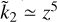 ${{\tilde k}_2} \simeq {z^5}$