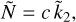 $\tilde N = c{\tilde k_2},$