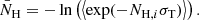 $$ \begin{aligned} \bar{N}_{\mathrm{H} } = -\ln \left(\left\langle \exp (-N_{\mathrm{H} ,i} \sigma _{\rm T}) \right\rangle \right). \end{aligned} $$