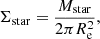 $$ \begin{aligned} \Sigma _{\rm star} = \frac{M_{\rm star}}{2\pi R_{\rm e}^{2}}, \end{aligned} $$