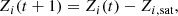 $$ \begin{aligned} Z_i(t+1)=Z_i(t)-Z_{i,\mathrm{sat}} ,\end{aligned} $$