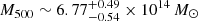 $ M_{500}\sim 6.77^{+0.49}_{-0.54}\times 10^{14}\,M_{\odot} $