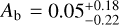 ${A_{\rm{b}}} = 0.05_{ - 0.22}^{ + 0.18}$