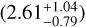 $\left( {2.61_{ - 0.79}^{ + 1.04}} \right)$