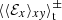 $ \langle\langle \mathcal{E}_x \rangle_{x\mathit{y}}\rangle_{\mathrm{t}}^{\pm} $