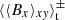 $ \langle\langle B_x \rangle_{x\mathit{y}} \rangle_{\mathrm{t}}^{\pm} $