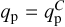 ${q_{\rm{p}}} = q_{\rm{p}}^C$