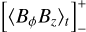$\left[ {{{\left\langle {{B_\phi }{B_z}} \right\rangle }_t}} \right]_ - ^ + $