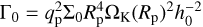${\Gamma _0}q_{\rm{p}}^2{\Sigma _0}R_{\rm{p}}^4{\Omega _{\rm{K}}}{\left( {{R_{\rm{p}}}} \right)^2}h_0^{ - 2}$