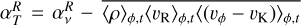 $\alpha _T^R = \alpha _v^R - \overline {{{\left\langle \rho \right\rangle }_{\phi ,t}}{{\left\langle {{{\rm{\upsilon }}_{\rm{R}}}} \right\rangle }_{\phi ,t}}{{\left\langle {\left( {{{\rm{\upsilon }}_\phi } - {{\rm{\upsilon }}_{\rm{K}}}} \right)} \right\rangle }_{\phi ,t}}} $