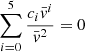 $ \sum\limits_{i = 0}^5 {\frac{{{c_i}{\bar {v}^i}}}{{{\bar {v}^2}}}} = 0 $