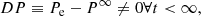 $$ \begin{aligned} DP \equiv {P_{\rm e}} - {P^\infty } \ne 0 \forall t < \infty ,\end{aligned} $$