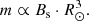 $$ \begin{aligned} m \propto B_{\rm s} \cdot R_{\odot }^{3}. \end{aligned} $$
