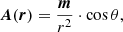 $$ \begin{aligned} {\boldsymbol{A}}(\boldsymbol{r})=\frac{{\boldsymbol{m}}}{r^2}\cdot \cos \theta , \end{aligned} $$