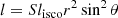 $$ \begin{aligned} l=S l_{\rm isco}r^2\sin ^2{\theta } \end{aligned} $$