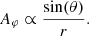 $$ \begin{aligned} A_{\varphi } \propto {\sin (\theta ) \over r} .\end{aligned} $$