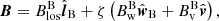 $$ \begin{aligned} \boldsymbol{B}=B_{\rm los}^\mathrm{B}\hat{\boldsymbol{l}}_{\rm B}+\zeta \left(B_{\rm w}^\mathrm{B}\hat{\boldsymbol{w}}_{\rm B}+B_{\rm v}^\mathrm{B}\hat{\boldsymbol{v}}\right), \\ \end{aligned} $$